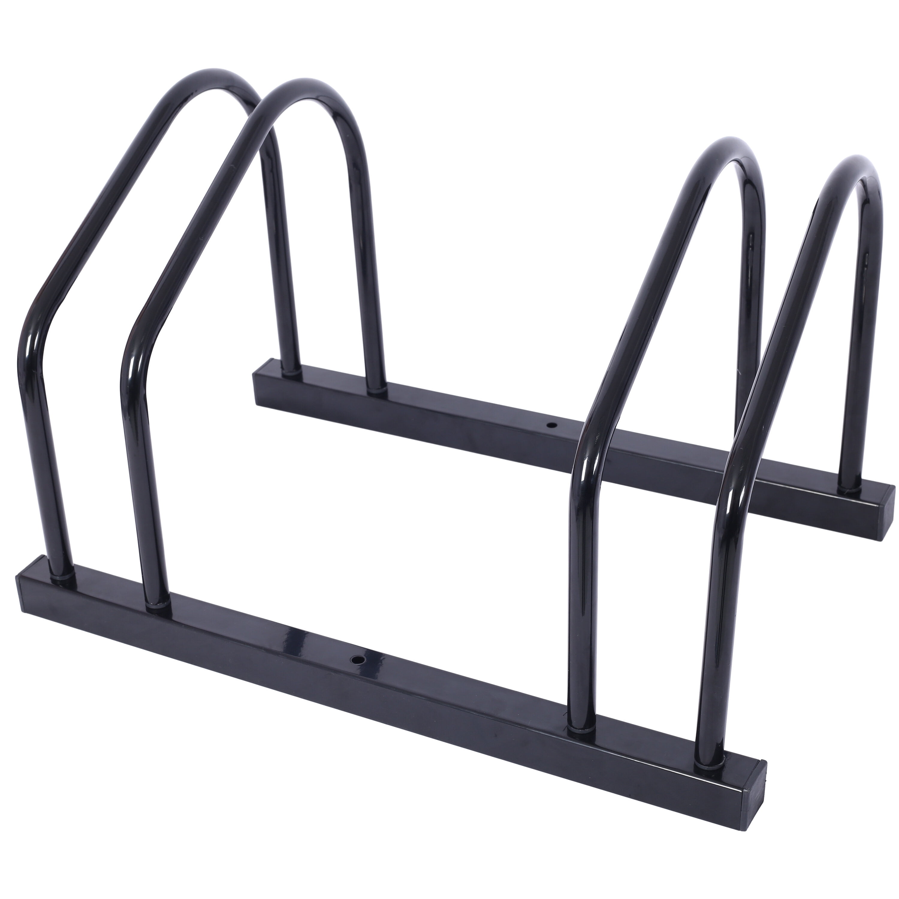 , 2 Bikes Floor Bike Stand, Bike Parking Rack Garage Bike Storage Stand Indoor/Outdoor 22-28" Wheel Stand, Max. Tire Width 2.15",black painted, Black ,Steel ,