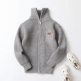thumbnail image 2 of Splozh Boys Sweater Quarter Zip up Knit Neck Warm Pullver Kids Knitwear,Gray 14-16 Years, 2 of 6