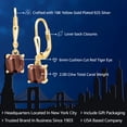 thumbnail image 2 of Gem Stone King 18K Yellow Gold Plated Silver Red Tiger Eye Dangle Earrings for Women (2.00 Cttw, Gemstone Birthstone, Cushion 6MM), 2 of 5