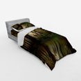 thumbnail image 2 of Ambesonne Forest Bedding Set 3 Pcs, Deer Foggy Lake, Twin, Fern Green Brown Cocoa, 2 of 2