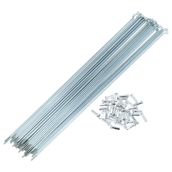 Bicycle Spokes Bike Wheel Spokes Silver Tone Nipple 1 Set 13G 287mm Length 45 Steel Galvanized