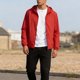 thumbnail image 4 of Mens Tops Manga Larga Color Sólido Bolsillo con Cremallera Al Aire Libre con Capucha Ropa Exterior Casual Poliéster Moda Blusa de Manga Corta, 4 of 9