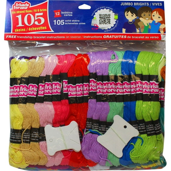 Friends Forever Embroidery Floss Jumbo Fluorescent Pack – 105 Skeins