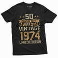 thumbnail image 3 of Men's 50 years of being awesome custom add your year T-shirt Birthday unique customizable tee (XX-Large Grey), 3 of 7