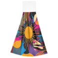 thumbnail image 7 of Yayeee Kitchen Hanging Hand Towels Set of 2 with Loop Bathroom Absorbent Tie Towel, Futuristic Circles, 7 of 7