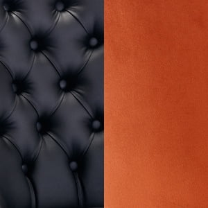 153 Black PU, Orange Velvet