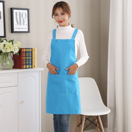 

WGOUP Apron Water Resistance Female Men Chef Cooking Kitchen Apron 28×24X2CM(Buy 2 Get 1 Free)