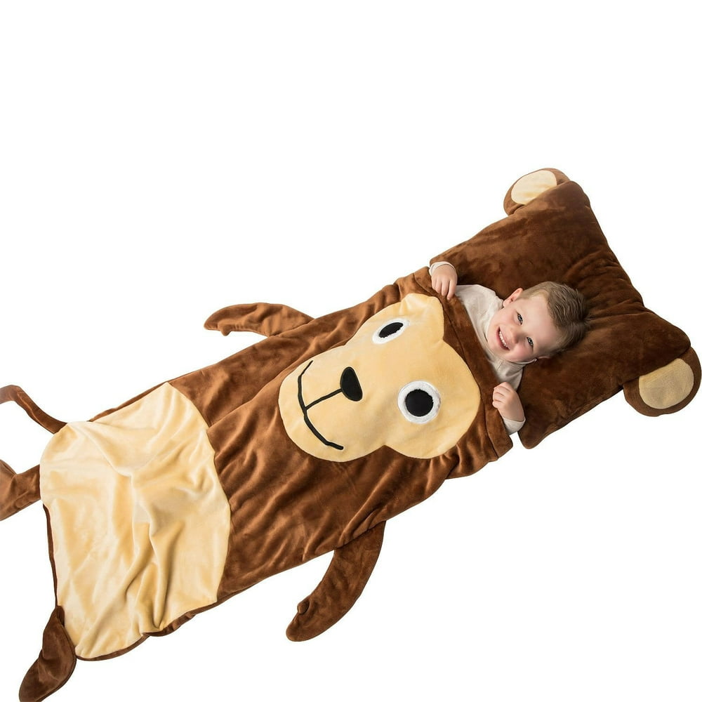 Sleepy Sack Kids Plush Sleeping Bag With Pillow (Monkey) - Walmart.com ...