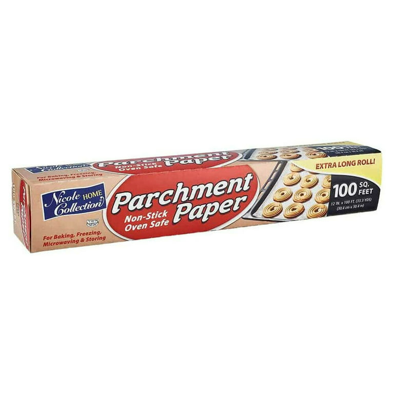 Nicole Collection Kitchen Parchment Paper Roll 100 Square Feet 12x100''  [BULK] (500 Square Feet)