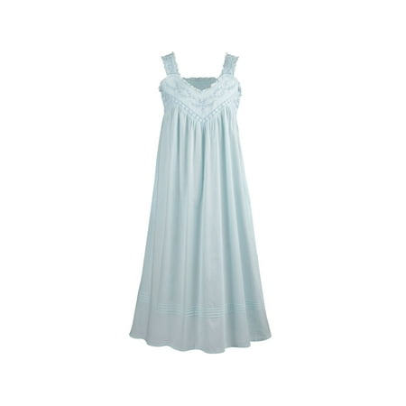 Lace V-neck Nightgown - La Cera Cotton Chemise - Lace V-Neck Nightgown with Pockets Nightgown