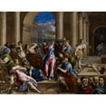 thumbnail image 3 of El Greco (Domenikos Theotokopoulos) 14x12 Black Modern Framed Museum Art Print Titled - Christ Driving the Money Changers from the Temple (ca 1570), 3 of 5