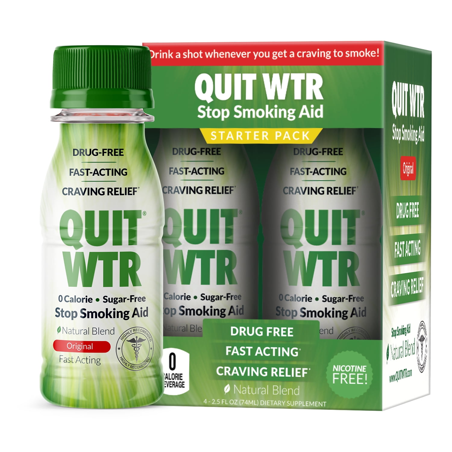Quit WTR Stop Smoking Aid, Quit Smoking Quit Tea, Ready to Drink Shot