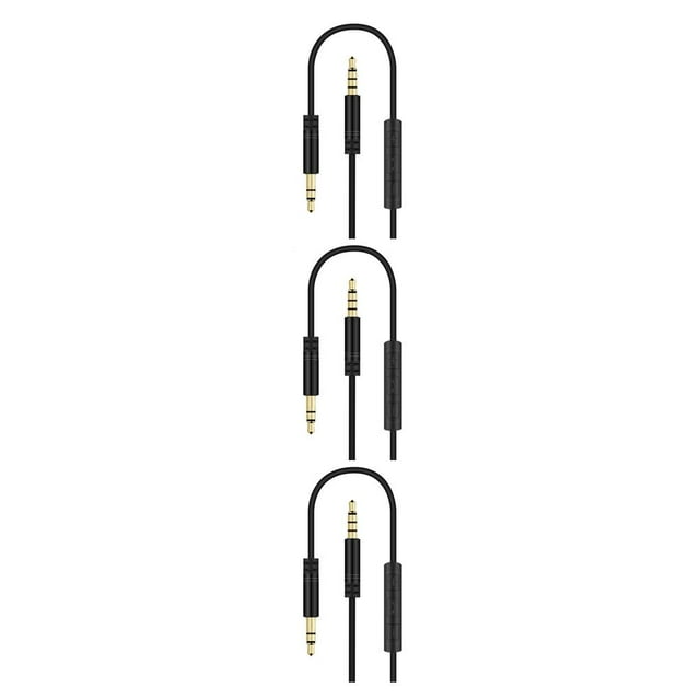 bedienty Car Stereo for AUX Cable Computer Headphone Handsfree Phone Call Wire Control 3 .5mm Audio Cord black 3Set