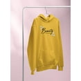 thumbnail image 3 of Beauty Lettering With Daisy  Hoodie Women -Image by Shutterstock, Female Small, 3 of 4