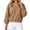 Khaki, variant on Hurxie Womens V Neck Cropped Sweatshirt Casual Pullover Tops Cropped Length with Chest Pocket Drop Shoulder Casual Fall Style Black,L