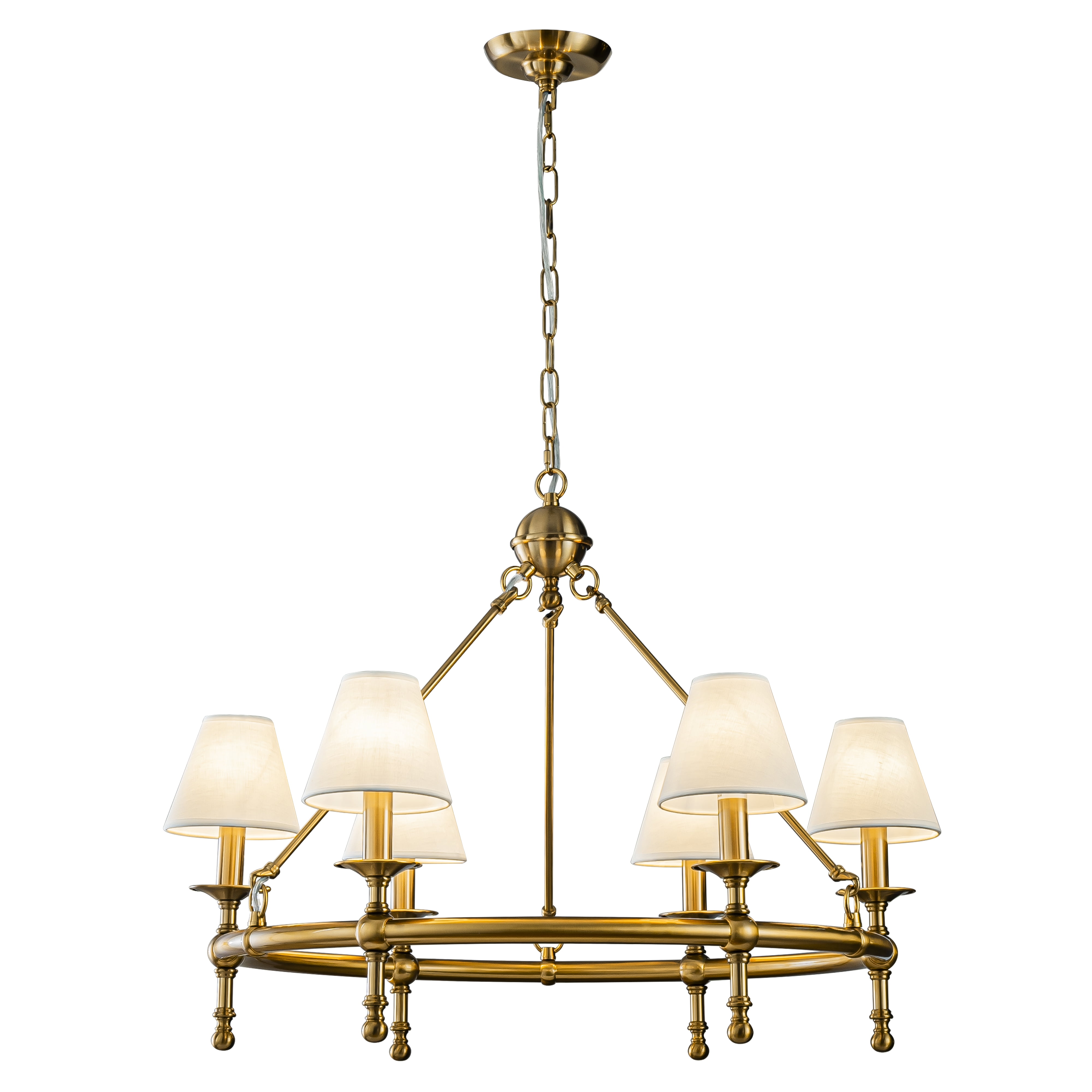 6-Light W34 in Vitage Brass Chandelier Untique Classic 6-Light W34 in Vitage Brass Chandelier Untique Classic