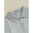 thumbnail image 3 of Baby Boy Shorts Set Short Sleeve Turn-down Collar T-shirt with Elastic Waist Shorts Summer 2 Piece Outfit, 3 of 7