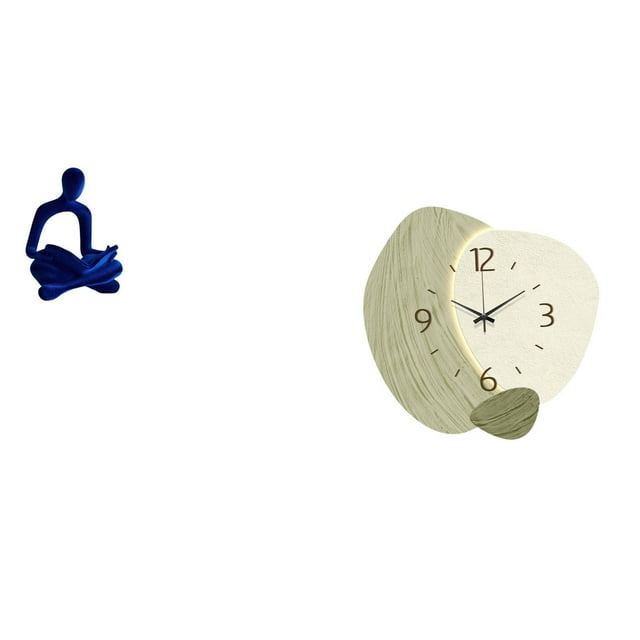 Figura de pensador abstracto,Estatua de pensador abstracto,decoración para el hogar,Figura humana decorativa para oficina,coleccionable,Reloj de pared,Reloj de pared silencioso Reloj de pared