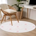 thumbnail image 5 of Easter Bunny 3ft Area Rug, Pink Eggs Cute Rabbits Cartoon Washable Non-Slip Small Round Rugs for Entryway Bedroom Kitchen, Soft Circle Carpet for Dining Room, Playroom Nursery Rug, 5 of 9