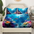 thumbnail image 3 of Erosebridal Marine Dolphin Sheet Set Twin,Ocean Wildlife Bedding Sets Twin Size,Marine Decoration,Breathable,3pcs, 3 of 7