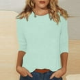 YDKZYMD Plus Size Tee Shirts For Women 3/4 Sleeve Elbow Sleeve 2024