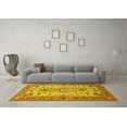 thumbnail image 3 of Ahgly Company Machine Washable Indoor Square Medallion Yellow Traditional Area Rugs, 8' Square, 3 of 4