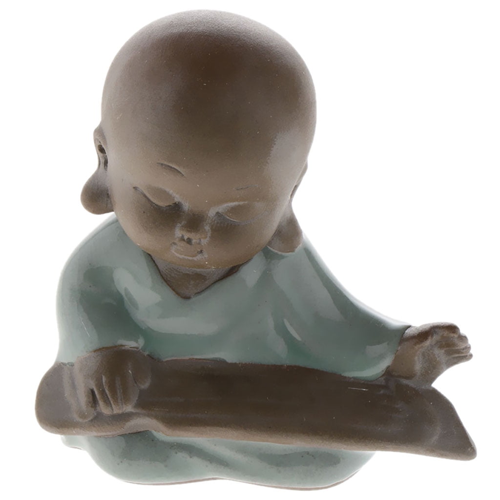 Monk Baby Buddha Figurine Ceramic Statue Home Office Table Desk Decor D 