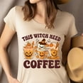 thumbnail image 4 of This Witch Need Coffee Graphic Tee | Funny Pumpkin Latte Shirt for Women, Black, Size 2XL, 4 of 6