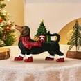 thumbnail image 6 of Yucurem Christmas Resin Dachshund Statue with Lights, Christmas Dog Figurine with Scarf, Boots and Xmas Tree Decoration for Dog Loves Gifts, 6 of 9