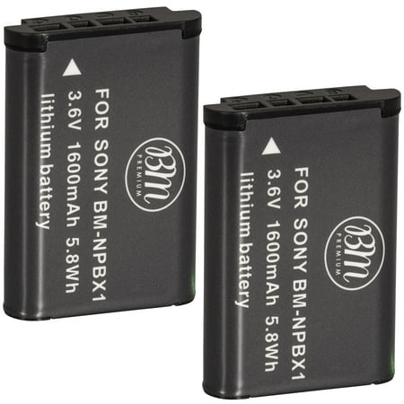 BM Premium 2 Pack NP-BX1 /M8 Batteries for Sony CyberShot DSC-RX100 RX100 V RX100 VII DSC-RX1R II HX50V HX60V HX80V HX90V WX300 WX350 Cameras