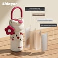 thumbnail image 5 of Sidagar 25 fl oz Stainless Steel Insulated Water Bottle with Handle, Leakproof Straw Lid, Red Cherry, 5 of 7