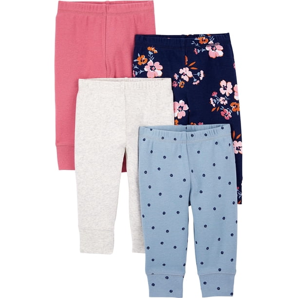 Pantalones Simple Joys de Carter's Baby Girls de 18 meses, paquete de 4