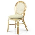 thumbnail image 6 of Set of 2 Denver Dining Wicker Side Chairs with Cream Cushions Handmade Rattan, Natural, 6 of 10