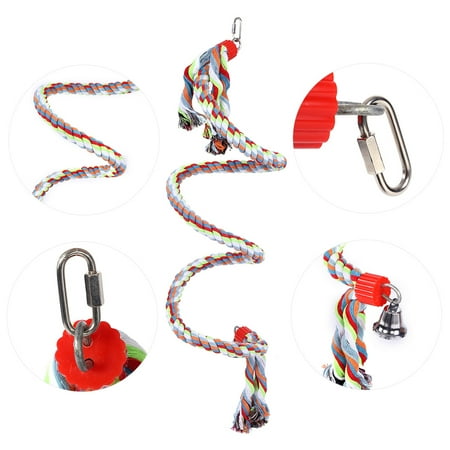 Colorful Rope Toy, 5ft Climbing Swing, Safe, Durable Hemp For Bird Enrichment