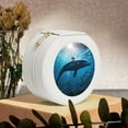 thumbnail image 6 of Yiaed Ocean Dolphin Fish School Print Travel Jewelry Case Bridesmaid Gift Boxes Jewelry Travel Organizer Small Round Jewelry Box Mini Storage-White, 6 of 7