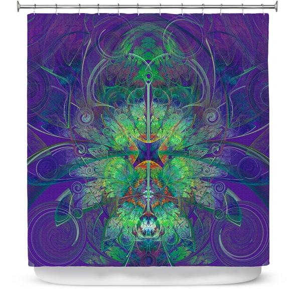 Shower Curtains 70" x 93" from DiaNoche Designs by Pam Amos - Flower Web Royal