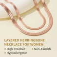 thumbnail image 6 of FindChic 2pcs Rose Gold Plated Necklaces for Women Layered Herringbone Choker Snake Chain Birthday Valentines Day Jewelry Gifts Her Girlfriend Wife Lady Female Adults Age Ideas, 3mm & 5mm, 6 of 9