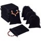 thumbnail image 1 of Paquete de 50 bolsas de terciopelo con cordón para Navidad, de 9,9 x 11,9 cm, color negro, para guardar joyas, de tela suave., 1 of 6