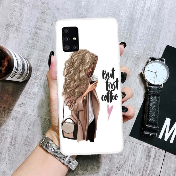 Funda de teléfono de princesa Boss Coffee para Samsung Galaxy A12, A22, A32, A42, A52, A72, A51, A71, 5G, A41, A31, A21, A02S, M12, M21, M31, M30S qiuyongming unisex