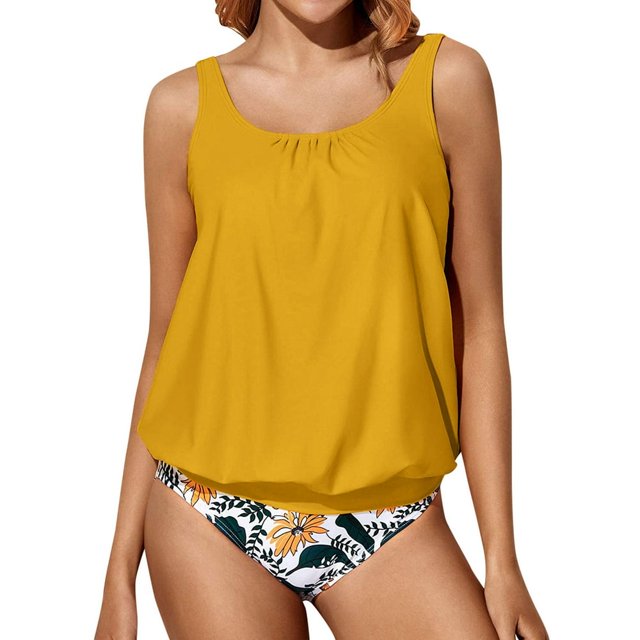 Women Tankini Swimsuit Tummy Control Top With Shorts Two Piece Bathing Suit
