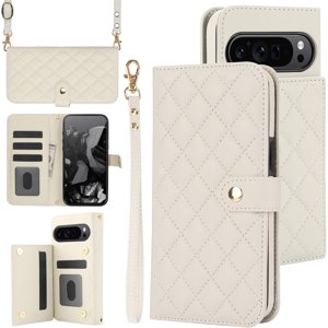 MYKOMI Dossier téléphonique pour Google Pixel 9/Pixel 9 Pro, PU Etui portefeuille en cuir avec porte-cartes Bracelet de poignet Kickstand Etui de protection antichoc