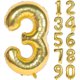 thumbnail image 1 of 2PCS 40 Inch Gold Digit Helium Foil Birthday Party Balloons (Gold 3), 1 of 4