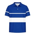 thumbnail image 4 of Ynynloco Boys Short Sleeve Pique Shirts Kids Color Block School Uniform Golf Shirt Tops 5-15 Years, 4 of 8