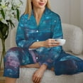 thumbnail image 6 of Lsque Abstract Colorful Art Supplies Pattern Long Sleeve Pajama Set for Women - Soft 2-Piece Sleepwear and Loungewear Set with Pockets, Comfy Nightwear-Large, 6 of 7