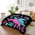 thumbnail image 2 of Just Girl Who Loves Turtles Blanket Soft Blankets and Throws Flannel Cozy Lightweight Quilt Gift Perfect for Bed Sofa Couch-80 x60 Large for Adult, 2 of 6