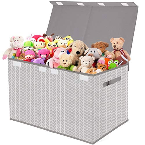 Toy Box Chest Storage Organizer with FlipTop Lid Kids Collapsible