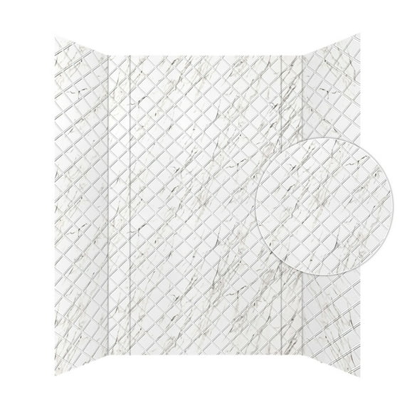 Argyle Tile PVC Glue-up Tub and Shower Wall Panels Surround in Marble (96 Sq.ft) - 1 Piece