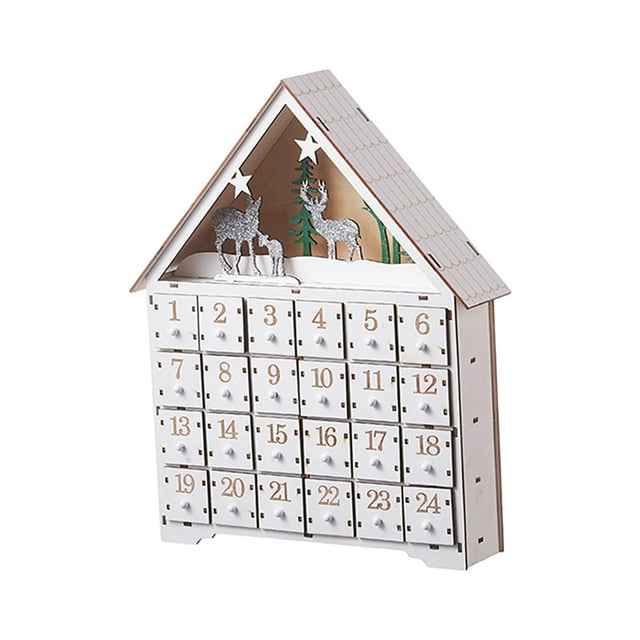 Calendario de Adviento Navideño con Cajones de 24 Días Manualidades Versátiles Vacaciones Talla S