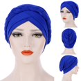 thumbnail image 4 of YOPTOP Turban Chapeau Mode Femmes Couleur Unie Tressé Hijab Musulman Turban Bandeau Chapeau Bonnet de Chimiothérapie, Rouge, 4 of 7