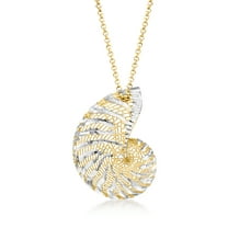 Ross-Simons Italian 18kt Gold Over Sterling and Sterling Silver Seashell Necklace, Women's, Adult